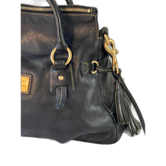 Dooney & Bourke Florentine Black Pebble Leather Satchel Handbag Crossbody Bag - Picture 4 of 14